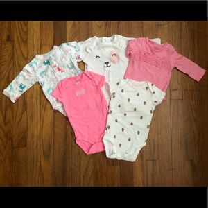 3 month short and long sleeve onesie bundle
